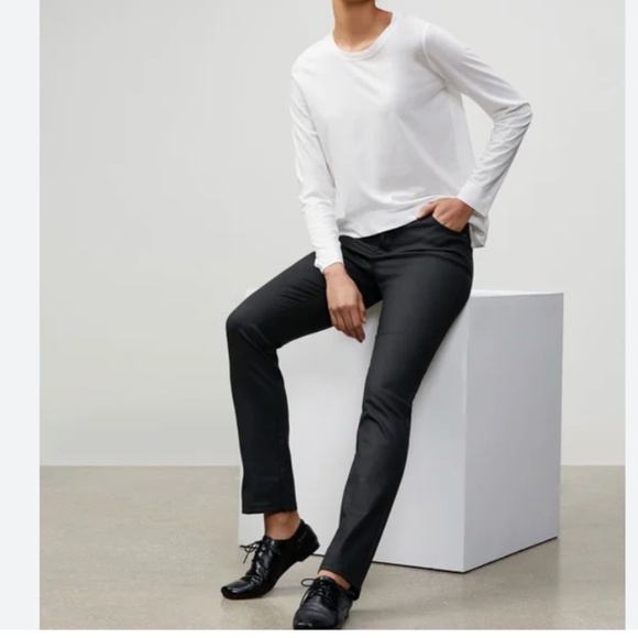 NWT Lafayette 148 WAXED DENIM THOMPSON JEAN - 8 - Picture 2 of 5